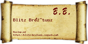 Blitz Brútusz névjegykártya